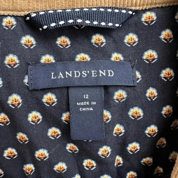Lands End | Botton Down Tan Corduroy Western Boho Jacket Women’s Size 12 Large - Picture 6 of 9